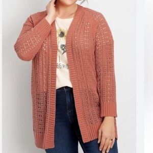 Alexandra + Oak Open Front Ribbed long sleeve‎ Cardigan